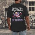 Drink Tea Read Books Be Happy Book Lover Reading Men's Back Print T-Shirt Drink Tea Read Books Be Happy Book Lover Reading Men's Back Print T-Shirt