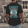Easily Distracted By Books And Dragons Nerds Men's Back Print T-Shirt