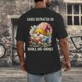 Easily Distracted By Books And Gnomes Book Reading Gnome Men's Back Print T-Shirt