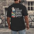 Easily Distracted By Books And Gnomes Men's Back Print T-Shirt
