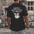 Easily Distracted By Books Silly-Goose Bookish Library Read Men's Back Print T-Shirt Easily Distracted By Books Silly-Goose Bookish Library Read Men's Back Print T-Shirt