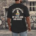 Easily Distracted By Cats & Books Tee Reader Book Worm Men's Back Print T-Shirt