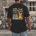 Easily Distracted By Cats And Books Book & Cat Lover Men's Back Print T-Shirt