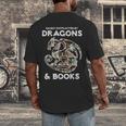 Easily Distracted By Dragons Books Bookworm Women Men Kids Men's Back Print T-Shirt