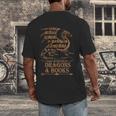 Easily Distracted By Dragons And Books Library Dragon Lover Men's Back Print T-Shirt