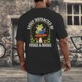 Easily Distracted By Frogs And Books Men's Back Print T-Shirt Easily Distracted By Frogs And Books Men's Back Print T-Shirt