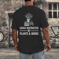 Easily Distracted By Plants & Books Plant Book Lover Men's Back Print T-Shirt