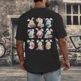 Easter Teacher Cute Bunny Reding Books Librarian Bookworm Men's Back Print T-Shirt