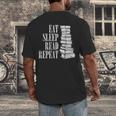 Eat Sleep Read Repeat Reading Book Librarian Men Women Kids Men's Back Print T-Shirt