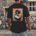 Educated Afro Girl Reading Book Lover History Month Men's Back Print T-Shirt Educated Afro Girl Reading Book Lover History Month Men's Back Print T-Shirt