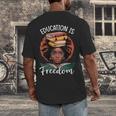 Education Is Freedom African Teacher Books Lovers Men's Back Print T-Shirt Education Is Freedom African Teacher Books Lovers Men's Back Print T-Shirt