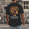 Education Is Freedom Afro Woman Book Illustration Men's Back Print T-Shirt