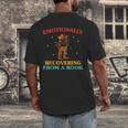 Emotionally Recovering From A Book Frog Men's Back Print T-Shirt Emotionally Recovering From A Book Frog Men's Back Print T-Shirt