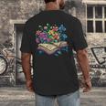 Enchanted Open Book With Blooming Flowers Men's Back Print T-Shirt