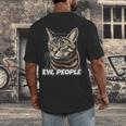 Ew People Cat Tabby Cat Antisocial Grumpy Introvert Men's Back Print T-Shirt Ew People Cat Tabby Cat Antisocial Grumpy Introvert Men's Back Print T-Shirt