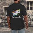 Ew People Unicorn Lover Introvert Rainbow Unicorn Men's Back Print T-Shirt Ew People Unicorn Lover Introvert Rainbow Unicorn Men's Back Print T-Shirt