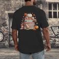 Fall Colors s I Love Fall s Books & Pumpkins Men's Back Print T-Shirt