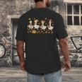 Fall Goose Reading Book Teacher Autumn Pumpkin Cozy Season Men's Back Print T-Shirt Fall Goose Reading Book Teacher Autumn Pumpkin Cozy Season Men's Back Print T-Shirt