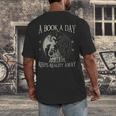 Fantasy Book Club Dragon Reader Book A Day Keep Reality Away Men's Back Print T-Shirt