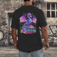 Fantasy Dragon Reading Books Bookworm Men's Back Print T-Shirt