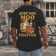 Floral Cow Reading Pun Just One More Chapter Cozy Book Lover Men's Back Print T-Shirt