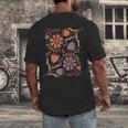 Floral Pride & Prejudice Barely Tolerable Book Lover Bookish Men's Back Print T-Shirt Floral Pride & Prejudice Barely Tolerable Book Lover Bookish Men's Back Print T-Shirt