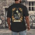 Floral Tarot Card The Reader Skeleton Reading Book Men's Back Print T-Shirt