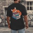 Fox Reading Book Pajama Sleep Men's Back Print T-Shirt Fox Reading Book Pajama Sleep Men's Back Print T-Shirt