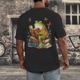 Frog & Toad Fishing Vintage Classic Book Frog Reading Book Men's Back Print T-Shirt