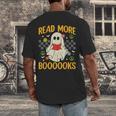 Ghost Reading Books Teacher Student Halloween Read More Book Men's Back Print T-Shirt