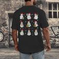 Ghosts Wearing Santa Hats Reading Books Christmas Book Lover Men's Back Print T-Shirt Ghosts Wearing Santa Hats Reading Books Christmas Book Lover Men's Back Print T-Shirt