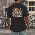 Gingerbread Reading Book Lovers Christmas Bookworm Librarian Men's Back Print T-Shirt