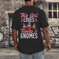 This Girl Loves Books And Gnomes Gardener Dwarf Garden Gnome Men's Back Print T-Shirt