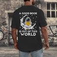Good Book Is Out Of This World Astronaut Moon Space Reading Men's Back Print T-Shirt Good Book Is Out Of This World Astronaut Moon Space Reading Men's Back Print T-Shirt