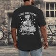 Good Girls Read Bad Books Skeleton Reading Book Halloween Men's Back Print T-Shirt Good Girls Read Bad Books Skeleton Reading Book Halloween Men's Back Print T-Shirt