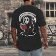 Grim Reaper Bookworm Cute Book Reading Halloween Men's Back Print T-Shirt Grim Reaper Bookworm Cute Book Reading Halloween Men's Back Print T-Shirt