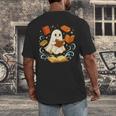 Halloween Cute Ghost Shirt Reading Books Ghost Men's Back Print T-Shirt Halloween Cute Ghost Shirt Reading Books Ghost Men's Back Print T-Shirt