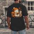 Halloween Ghost Reading Book Lovers Coffee Girl Women Men's Back Print T-Shirt