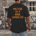 Halloween Pretend I'm Book Character Costume Lazy Adult Kids Men's Back Print T-Shirt Halloween Pretend I'm Book Character Costume Lazy Adult Kids Men's Back Print T-Shirt