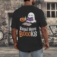 Halloween Teacher Women Cute Reading Ghost Read More Books Men's Back Print T-Shirt Halloween Teacher Women Cute Reading Ghost Read More Books Men's Back Print T-Shirt