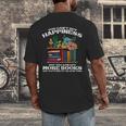 Happiness More Books Read Reading Librarian Men Women Kids Men's Back Print T-Shirt