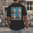 Hedgehog Love Reading And Hedgehogs Child Book Lover Men's Back Print T-Shirt Hedgehog Love Reading And Hedgehogs Child Book Lover Men's Back Print T-Shirt