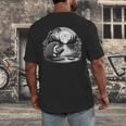 Hedgehog Reading Book Full Moon Lake Scenery Men's Back Print T-Shirt