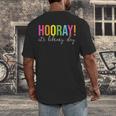 Hooray It's Library Day Teacher Reader Books Back To School Men's Back Print T-Shirt