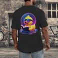 Humor Rubber Duck Reading Book Men's Back Print T-Shirt