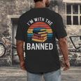 I'm With The Banned Stack Of Books Vintage Sunset Retro Men's Back Print T-Shirt