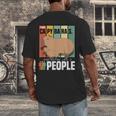 Introvert Capybara Rodent Animal Lover Antisocial Retro Men's Back Print T-Shirt