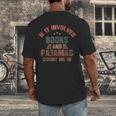 If It Involves Books And Pajamas Book Lover Bookworm Men's Back Print T-Shirt If It Involves Books And Pajamas Book Lover Bookworm Men's Back Print T-Shirt