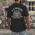 If It Involves Books And Pajamas Count Me In Reading Bedtime Men's Back Print T-Shirt If It Involves Books And Pajamas Count Me In Reading Bedtime Men's Back Print T-Shirt