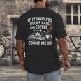 If It Involves Cats Books Coffee Introvert Pet Lover Men's Back Print T-Shirt
